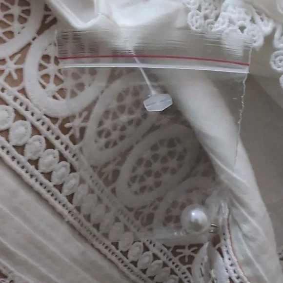 NEW..Alicia + Olivia Meeko Embroidered Eyelet Lace Trim Cotton Minidress.Size 6 - Picture 9 of 10